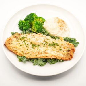 Keto  Parm Crusted Fish & Mashed